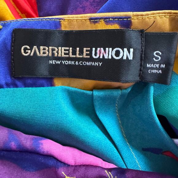 Gabrielle Union New York And Company Faux Wrap Skirt Size S‎ Geometric Print - Picture 4 of 5